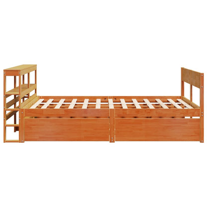 Cadre de lit sans matelas cire marron 160x200cm bois pin massif