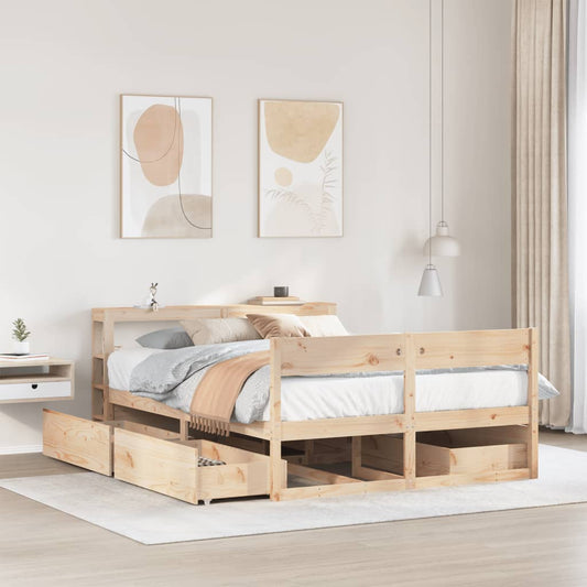 Cadre de lit sans matelas 140x200 cm bois massif de pin