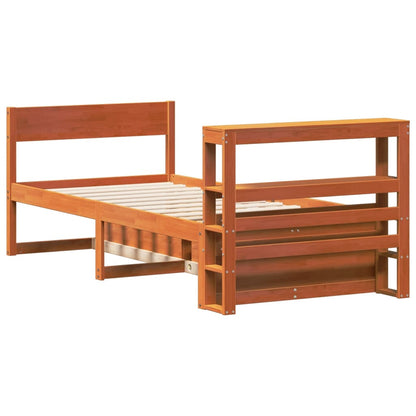 Cadre de lit sans matelas cire marron 100x200cm bois pin massif