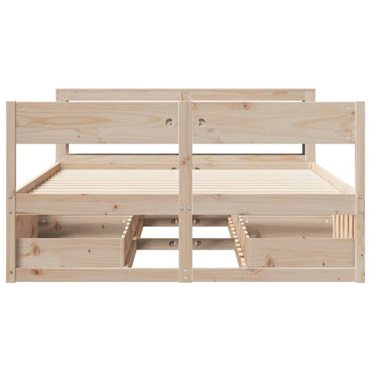 Cadre de lit sans matelas 120x190 cm bois de pin massif