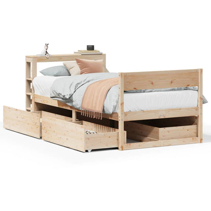 Cadre de lit sans matelas 75x190 cm bois de pin massif