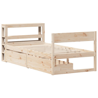 Cadre de lit sans matelas 75x190 cm bois de pin massif