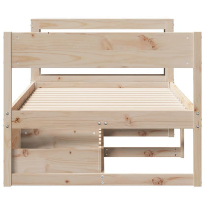 Cadre de lit sans matelas 75x190 cm bois de pin massif