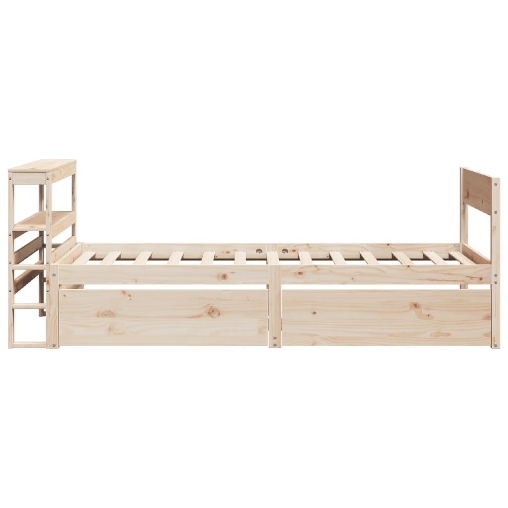 Cadre de lit sans matelas 75x190 cm bois de pin massif