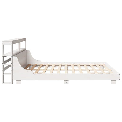 Cadre de lit sans matelas blanc 200x200 cm bois massif de pin