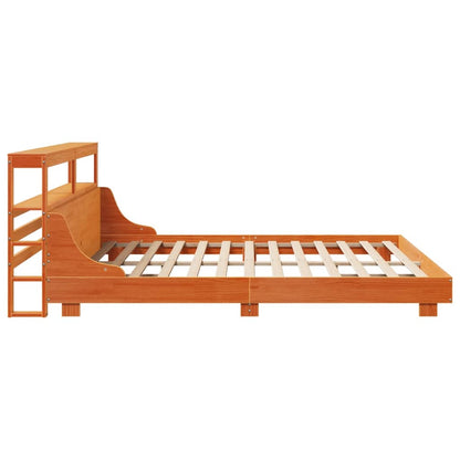 Cadre de lit sans matelas cire marron 200x200cm bois pin massif