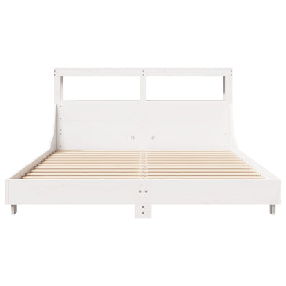 Cadre de lit sans matelas blanc 160x200 cm bois de pin massif