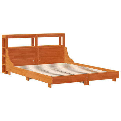 Cadre de lit sans matelas cire marron 160x200cm bois pin massif