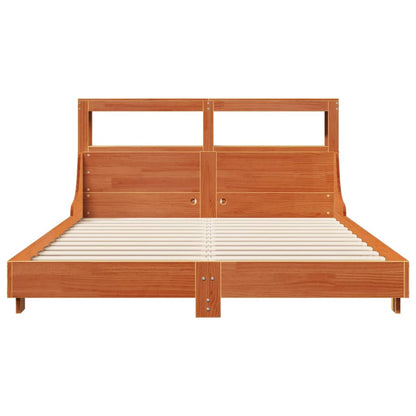 Cadre de lit sans matelas cire marron 160x200cm bois pin massif