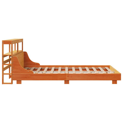 Cadre de lit sans matelas cire marron 160x200cm bois pin massif