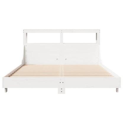 Cadre de lit sans matelas blanc 150x200 cm bois de pin massif