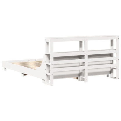 Cadre de lit sans matelas blanc 140x200 cm bois de pin massif