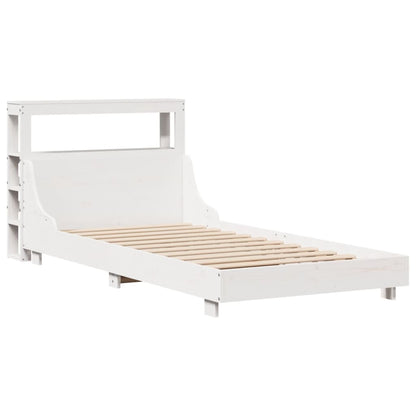 Cadre de lit sans matelas blanc 100x200 cm bois de pin massif