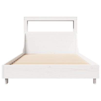 Cadre de lit sans matelas blanc 100x200 cm bois de pin massif