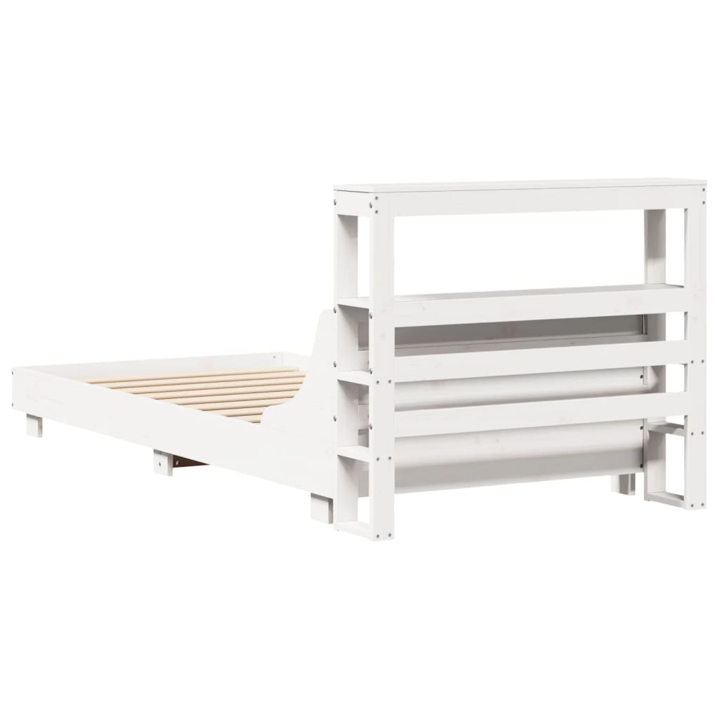 Cadre de lit sans matelas blanc 100x200 cm bois de pin massif