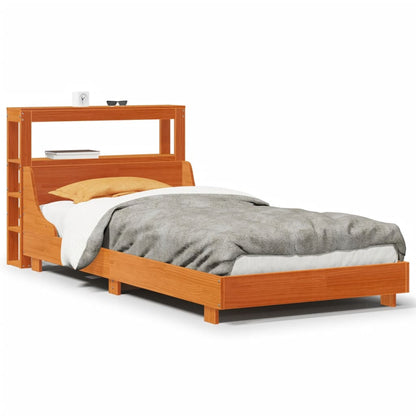 Cadre de lit sans matelas cire marron 100x200cm bois pin massif