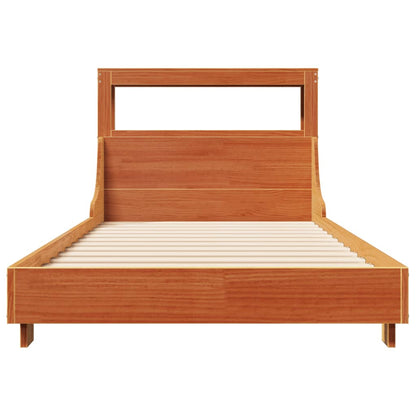 Cadre de lit sans matelas cire marron 100x200cm bois pin massif