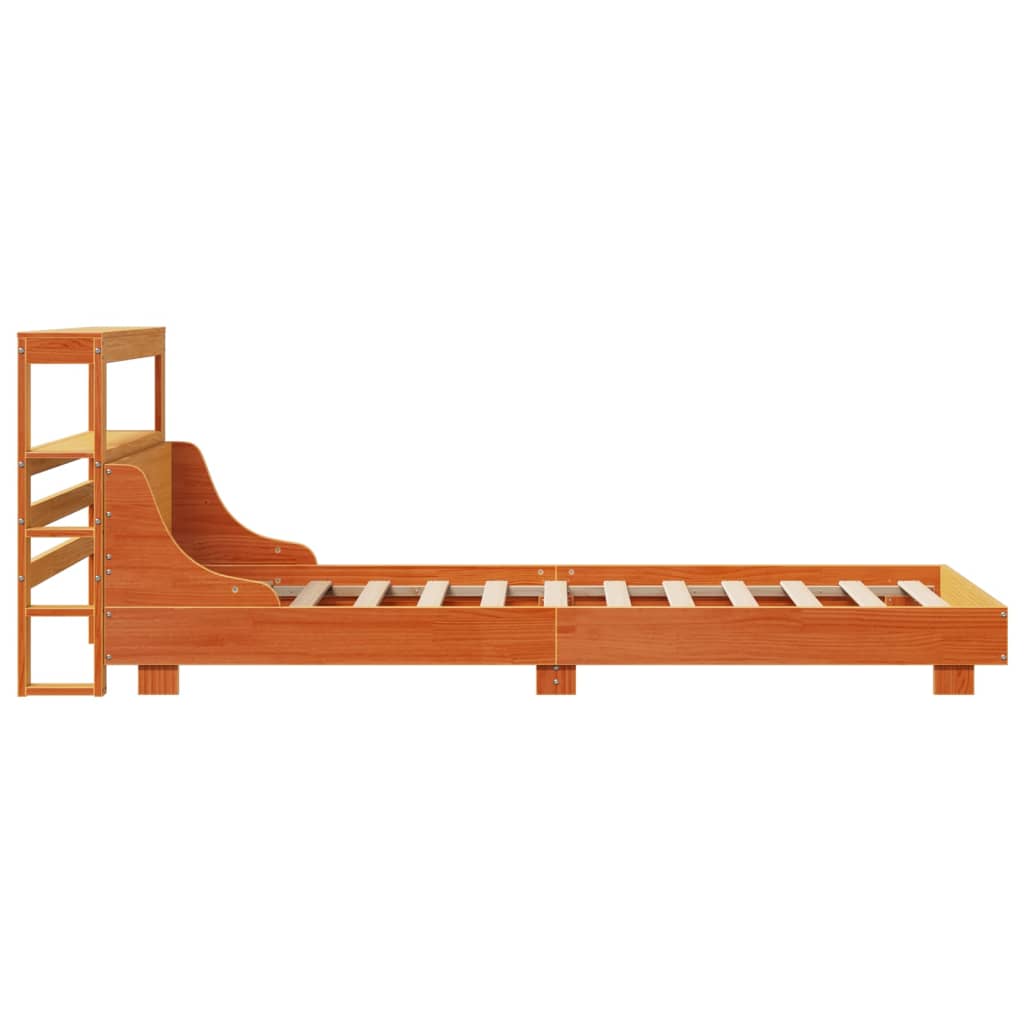 Cadre de lit sans matelas cire marron 100x200cm bois pin massif