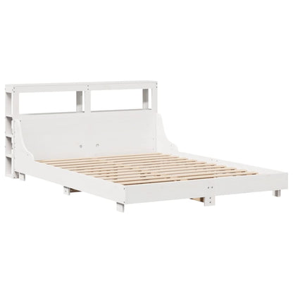 Cadre de lit sans matelas blanc 140x190 cm bois de pin massif