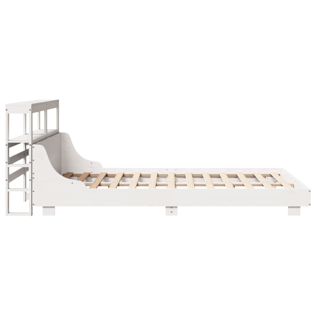 Cadre de lit sans matelas blanc 135x190 cm bois de pin massif