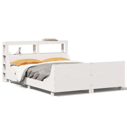 Cadre de lit sans matelas blanc 160x200 cm bois de pin massif