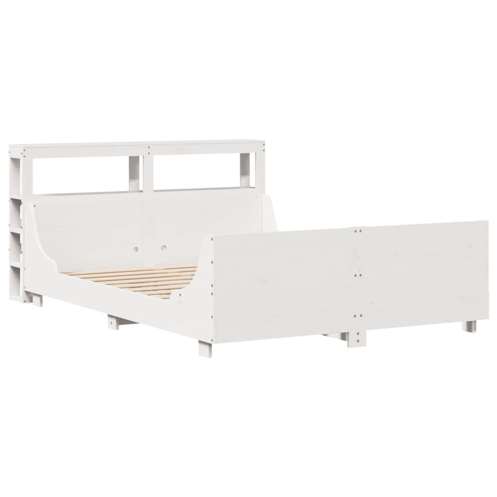 Cadre de lit sans matelas blanc 160x200 cm bois de pin massif