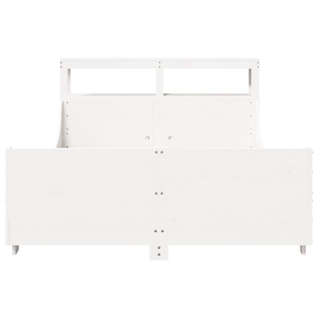 Cadre de lit sans matelas blanc 160x200 cm bois de pin massif