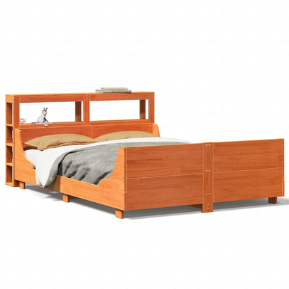 Cadre de lit sans matelas cire marron 160x200cm bois pin massif