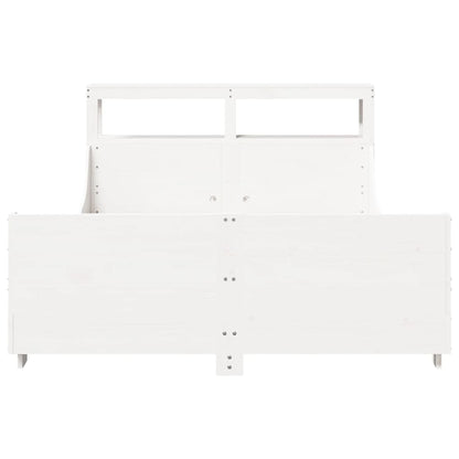 Cadre de lit sans matelas blanc 150x200 cm bois de pin massif