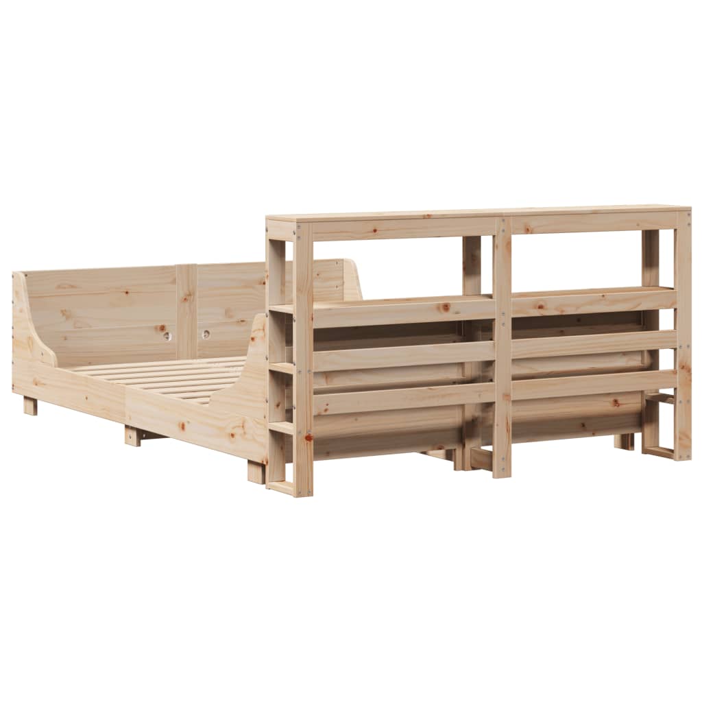 Cadre de lit sans matelas 140x200 cm bois massif de pin