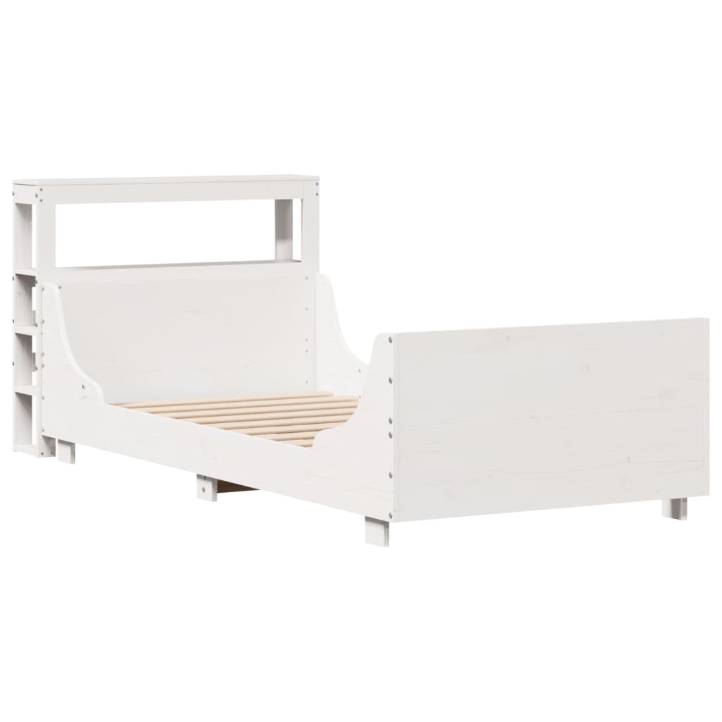 Cadre de lit sans matelas blanc 100x200 cm bois de pin massif