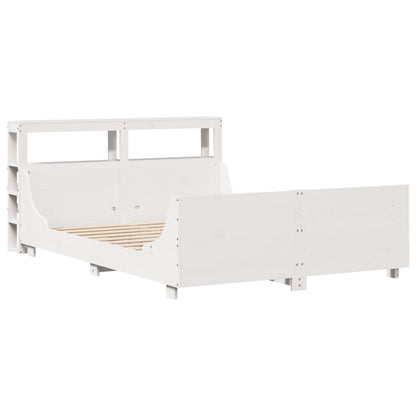 Cadre de lit sans matelas blanc 135x190 cm bois de pin massif