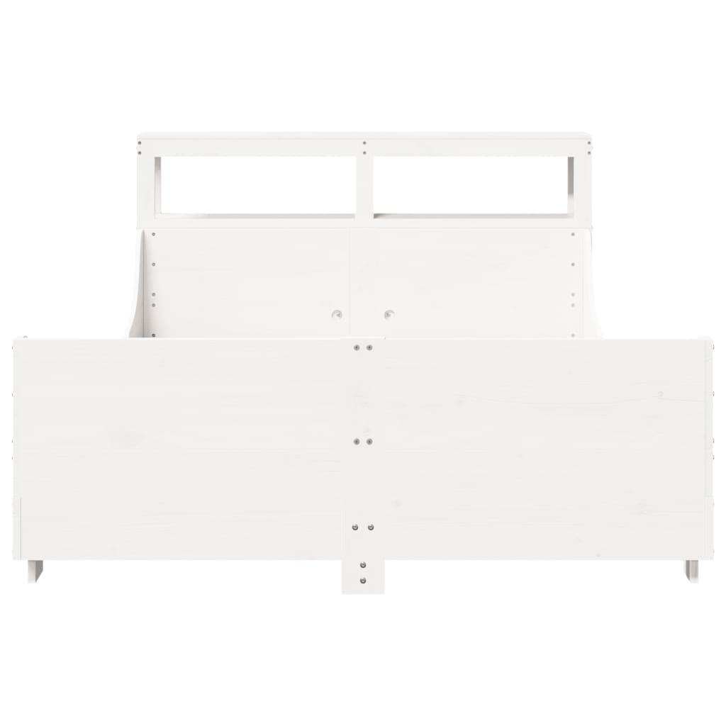 Cadre de lit sans matelas blanc 135x190 cm bois de pin massif