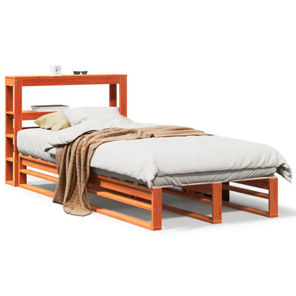 Cadre de lit sans matelas cire marron 90x200 cm bois pin massif