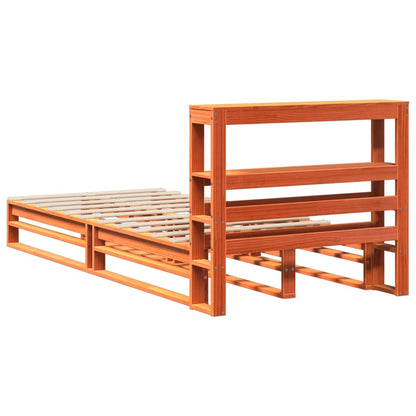 Cadre de lit sans matelas cire marron 90x200 cm bois pin massif