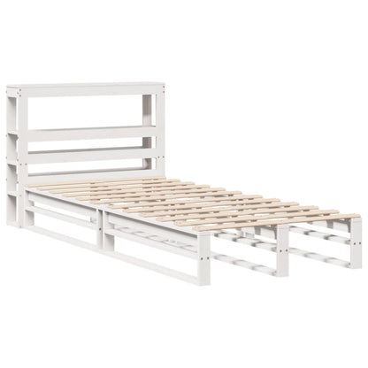 Cadre de lit sans matelas blanc 100x200 cm bois de pin massif