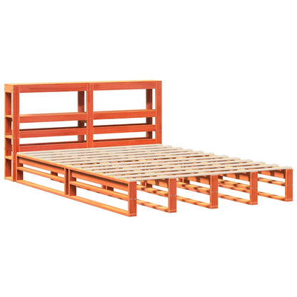 Cadre de lit sans matelas cire marron 120x200cm bois pin massif