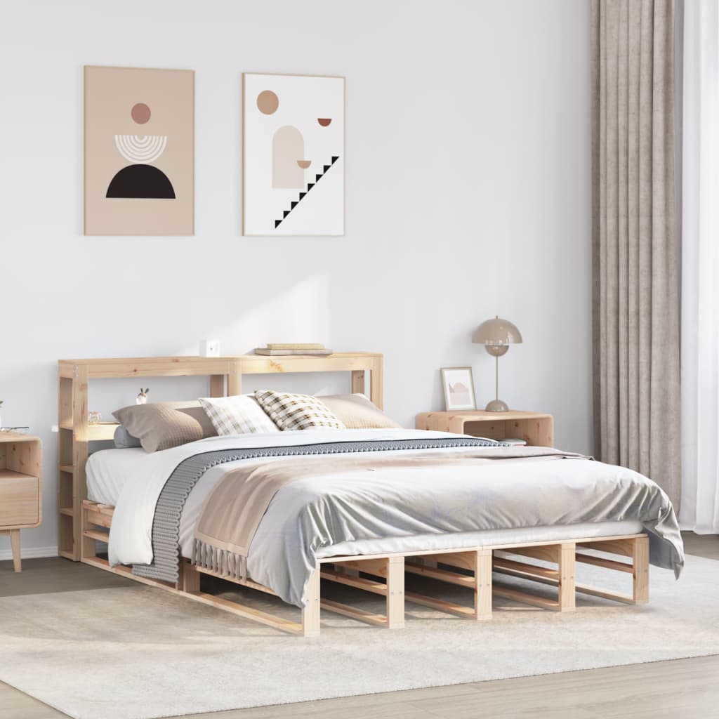 Cadre de lit sans matelas 140x200 cm bois massif de pin