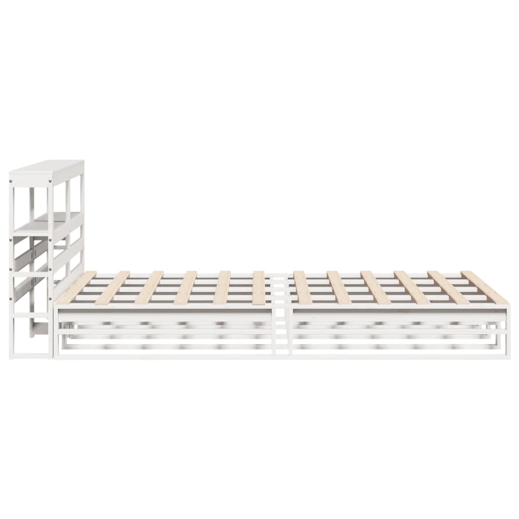 Cadre de lit sans matelas blanc 140x200 cm bois de pin massif