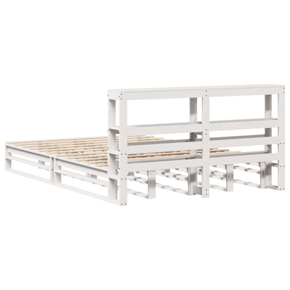 Cadre de lit sans matelas blanc 140x200 cm bois de pin massif