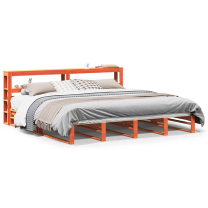 Cadre de lit sans matelas cire marron 180x200cm bois pin massif