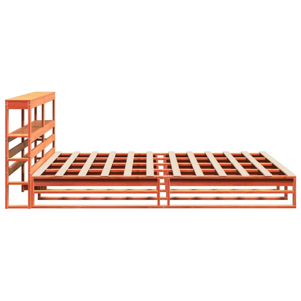 Cadre de lit sans matelas cire marron 180x200cm bois pin massif