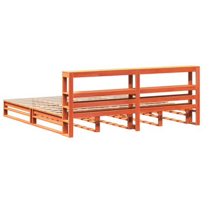 Cadre de lit sans matelas cire marron 180x200cm bois pin massif