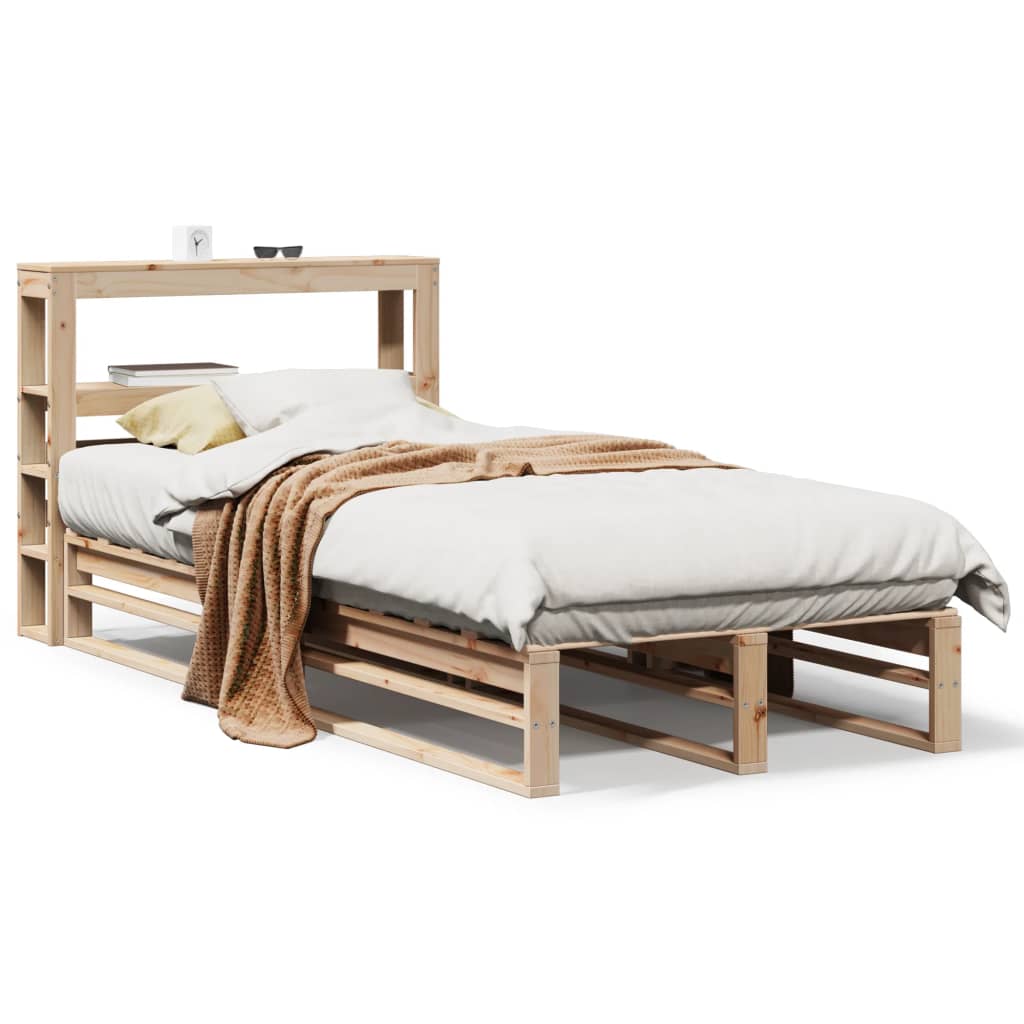 Cadre de lit sans matelas 75x190 cm bois de pin massif