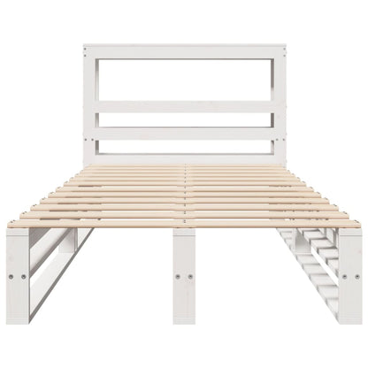 Cadre de lit sans matelas blanc 75x190 cm bois de pin massif