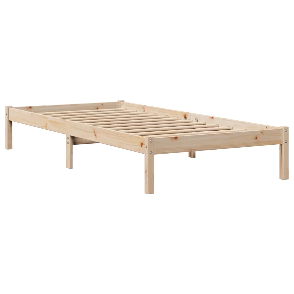 Cadre de lit sans matelas 75x190 cm bois de pin massif