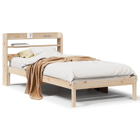 Cadre de lit sans matelas 75x190 cm bois de pin massif