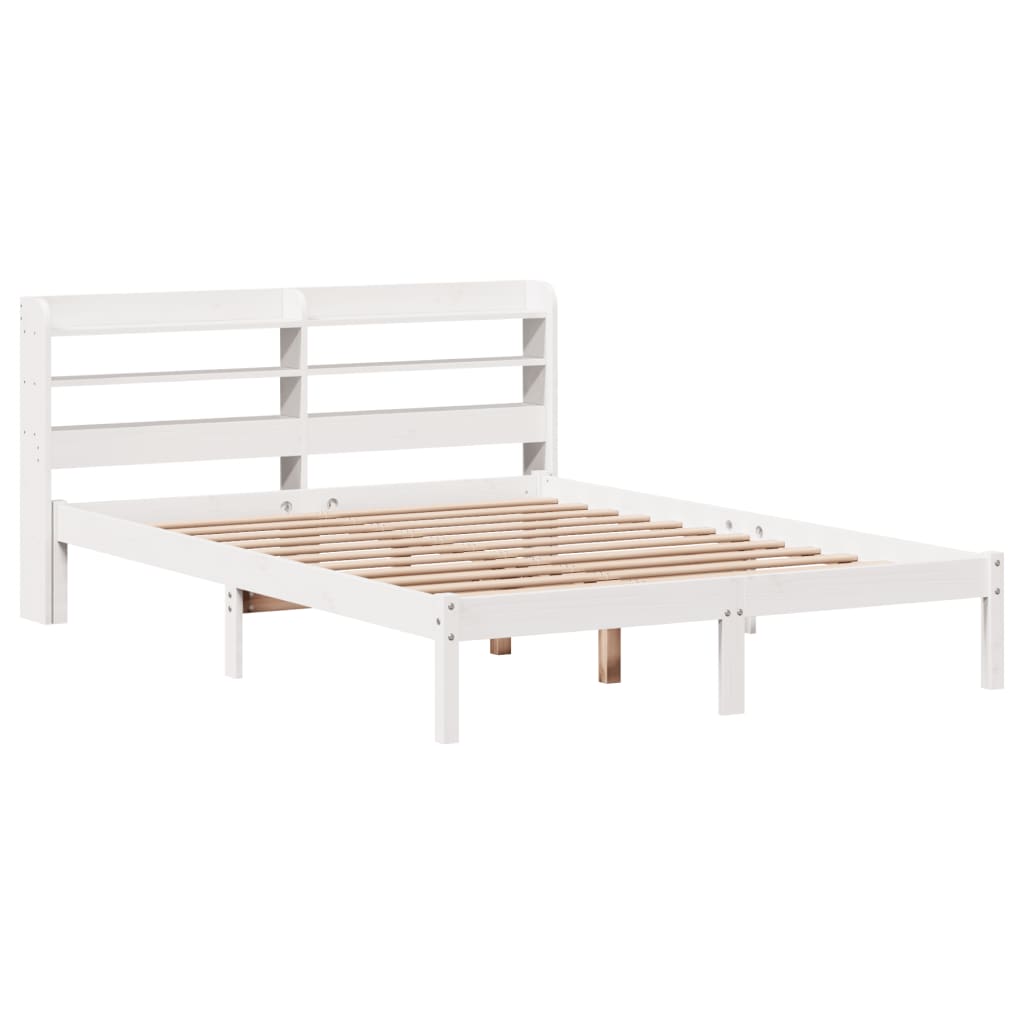 Cadre de lit sans matelas blanc 120x190 cm bois de pin massif