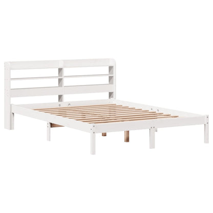 Cadre de lit sans matelas blanc 120x190 cm bois de pin massif