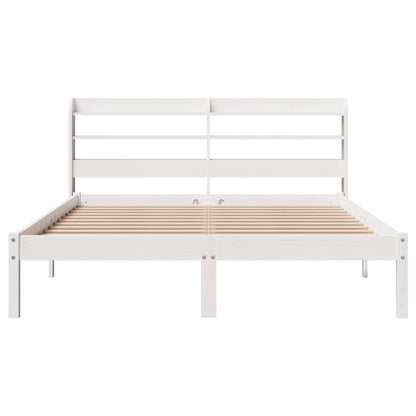 Cadre de lit sans matelas blanc 120x190 cm bois de pin massif